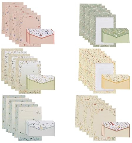 54PCS Writing Paper and Envelopes, 6 Different Pattern Letter Writing Set | Unique Animals Design 36Pcs Letter Writing Paper and 18Pcs Envelopes for Letters Poetry Invitations & Thank You Cards