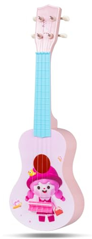 COSTWAY 21 Inch Ukulele for Kids, Toddler Ukulele Guitar with 4 Nylon Strings, 12 Frets & Tuning Pegs, Hawaii Musical Instruments Educational Toys for Boys & Girls 3+ Years Olds