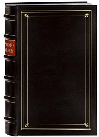 Pioneer Photo 204-Pocket Ring Bound Photo Album for 4 by 6-Inch Prints, Black Bonded Leather with Gold Accents Cover
