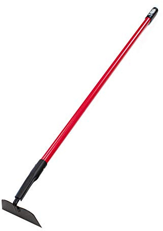 BULLY TOOLS 12-Gauge Garden Hoe w/Fiberglass Handle - Ideal Heavy-Duty Gardening for Unwanted Growth, Cultivating, Soil Prep & Yard Work - Durable Hoe Garden Tool for Tough Soil & Lawn - Made in USA