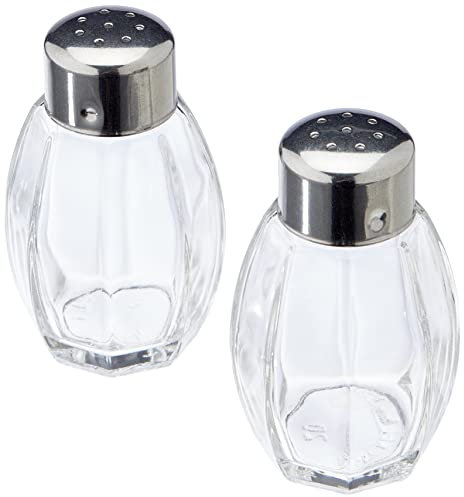 FACKELMANN S/P-Streuer 2erSet Salz-und Pfefferstreuer 2er Set Jade INOX, Glas, Silber, ca. 7,5cm, 2-Einheiten