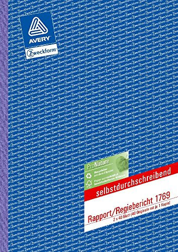 Rapport/Regiebericht, 1. und 2. Blatt bedruckt, SD, DIN A4, 2x40 Blatt Größe A4 Ausführung 2 x 40 Blatt Ausführung SD, MP