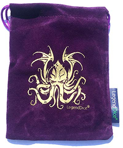 Cthulhu Dice Bag - Draw string dice pouch for Roleplaying Dice (Purple)