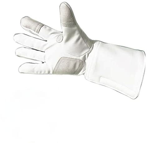Jonscart Sport barn vuxna andningsbar halkfri träning stakethandske övning skyddsutrustning för Sabre Epee folie vit 1 del (höger hand, 11)