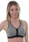 Women's Medium - High Impact Wirefree Zip Front Workout Gym Sports Bra (Grey, 44D)