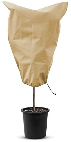 Tropictrees Winterschutz XXL (180x120 cm) für Pflanzen und Bäume | atmungsaktiver Winterschutz für Pflanzen mit Reißverschluss und Kordelzug | Schutz vor Kälte und Frost | reißfest & wiederverwendbar