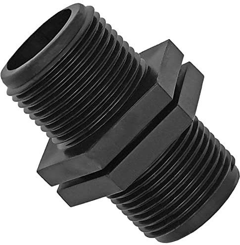 MegaHaustechnik Doppel Nippel aus Kunststoff PP 1/2 Zoll AG x AG Außengewinde Außendurchmesser 21mm Gewinde Fitting Trinkwasser geeignet Verschraubung Verbindung Stück Kupplung Anschluss