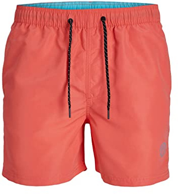 Jack & Jones Jpstfiji Jjswim Solid Sn Ly Bañador corto, Hombre, Rojo Coral, XS