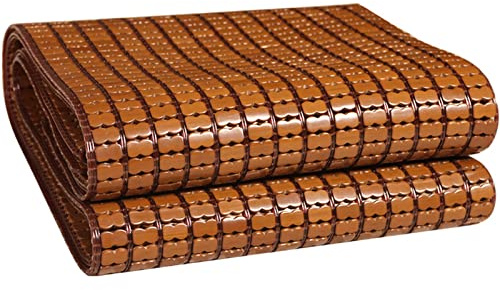 FENGSHOUU Natural Colchoneta para Bamboo Colchón,Colchoneta de Verano Plegable,Estera de Dormir de Bambú Mahjong,Esterilla de Bambú de Hielo,para Sala de Estar,Sofá,Cama (70x190cm(28x75in))