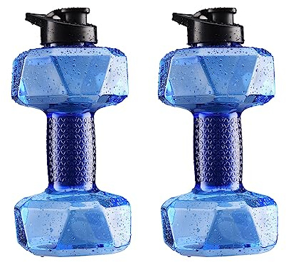 Fonzci Mancuerna acuática, pesas rellenables con agua, azul, material EVA, antideslizante, estilo fijo, para ejercicio de espalda