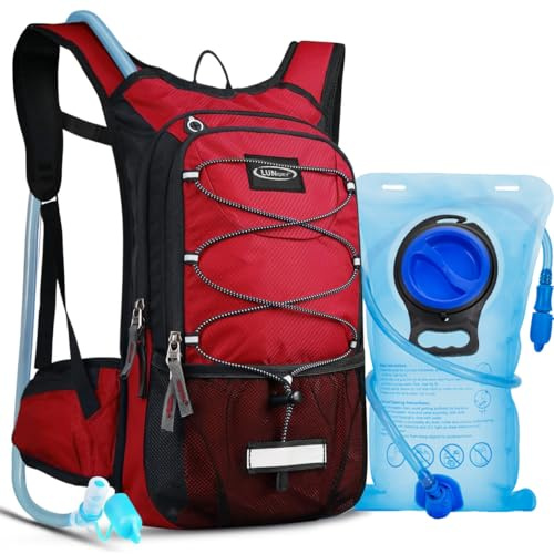 Lunidry 15L Sac à Dos d'hydratation avec vessie d'eau de 3L, Sac Trail Running pour Femme Homme, pour Randonnée Cyclisme Marathon VTT, Ajustables à Taille Sac à Dos d'eau avec système d'hydratation