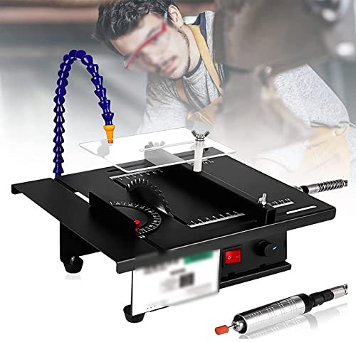 Lxwyq Sierra Circular Tipo Banco de 1800 W, Mini Sierra de Mesa Hobby con Calibre de inglete para Manualidades de Madera Hechas a Mano, Sierra de Mesa de Taller de Madera DIY