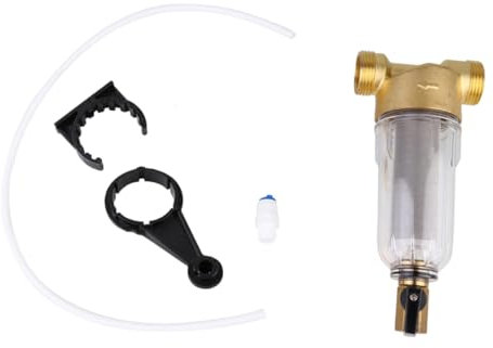 Gogogmee Domestic Water Backwashing Copper Sediment Filter Easy Clean Faucet Water Filter for Home Use Removes Impurities Translucent Design