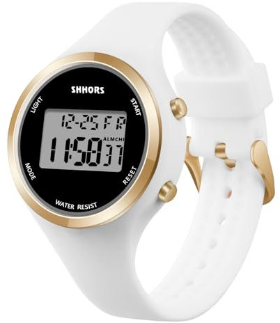 OFFCUP Damenuhr, Damen Digitaluhren mit Silikon Armband, Uhren Damen mit Wecker Stoppuhr LED Licht Datum Sportlich Elegant Weitwinkel Casual Armbanduhr für Jungen Mädchen