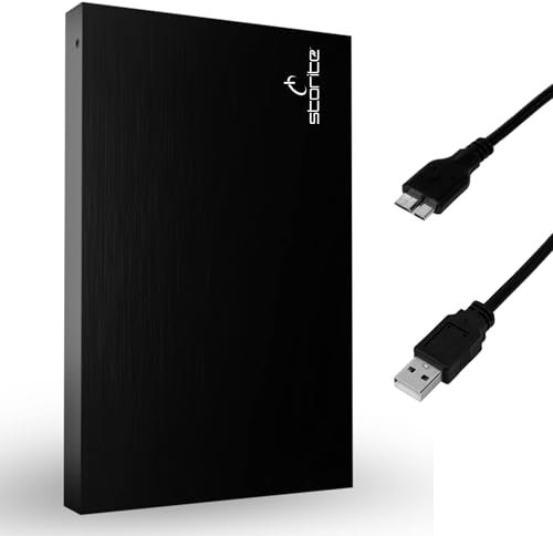 Storite Disco Duro Externo portátil de 120 GB con Unidad de Almacenamiento de Respaldo Externo USB 3.0 Adecuado para PC, Mac, Windows, Juegos, computadora portátil y de Escritorio (Negro)