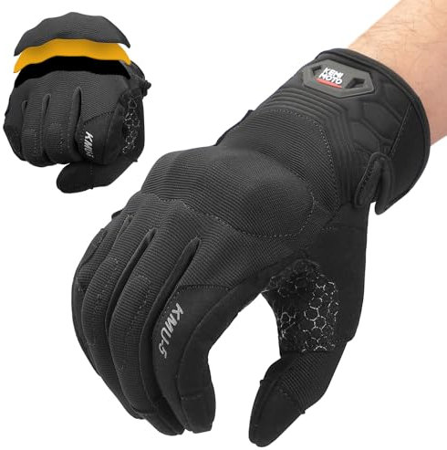 KEMIMOTO Gants Tactique avec Mousse PU, Antidérapants pour Écran Tactile Homme et Femme, pour Escalade Camping Chasse Vélo VTT