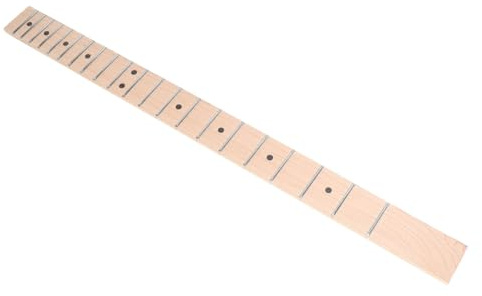 Warmhm Manico Della Chitarra Elettrica in Legno Di Acero, Tastiera 21 Tasti Per Sostituzione, Manico Di Ricambio Per Chitarra Folk Ed Elettrica, Facile Installazione e Aspetto Nero Punti Sonori