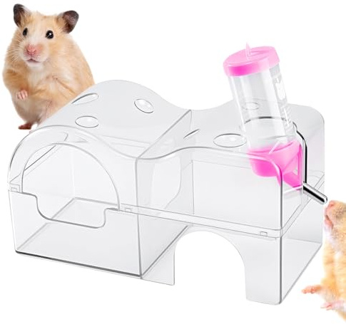 Quorvex Arenero para Hámsteres | Bañera para Roedores | Suministros para Mascotas De Roedores Pequeños Chinchilla Jerbo Ratón Enano