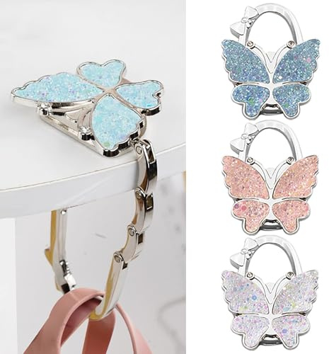 PJY Foldable Purse Hook for Table - Portable Bag Holder,Folding Handbag Hanger Various Heavy Items Desk Hook (A)