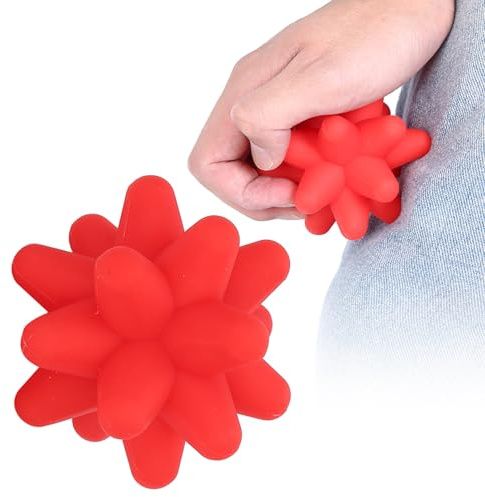 Silicone Massage Ball, Acupoint Physical Massage Balls, Spiky Massage Balls, Fascia Massage Ball Tool, Foot Acupoint Trigger Point Massage for Myofascial Release (Red)