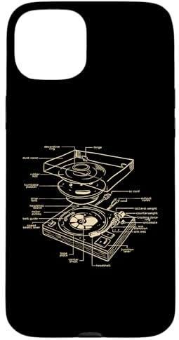 Carcasa para iPhone 15 Plus Tocadiscos DJ Esquema Fiesta Diseño Baile Disco Techno Música