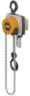 CM 5623A Steel Hurricane Hand Chain Hoist with Hook Mounted, 1000 lbs Capacity, 10' Lift Height