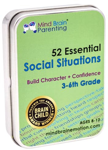 52 Essential Social Situations - Social Skills Activities for Kids (3-6th Grade) - Social Emotional Learning & Growth Mindset for Family, Classroom, Counseling - Conversation Card Games for Kids 8-12