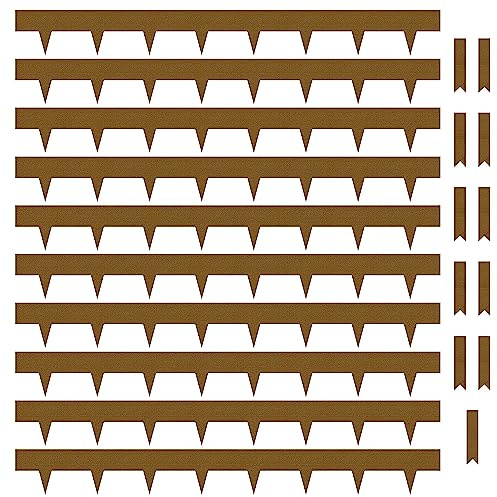 Worth Garden 10-Pack Corten Steel Landscape Lawn Edging - 4.5in H Rust Patina Finish Bendable Metal Strips - Hammer-in Pre-Rusted Border with 11 Clips - Yard Pathway Divider (33Ft Total)