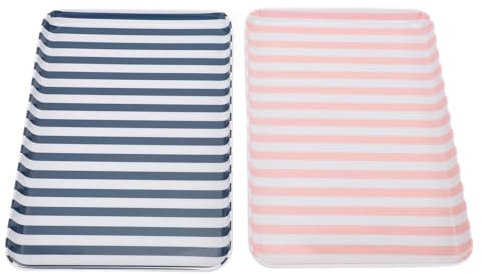 GLOGLOW Elegante Pareja de Platos de Bandeja de Comida de Pareja Set para Frutas para el Desayuno en el Hogar 2 Pcs Azules y