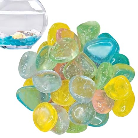 Shouxiut Grava para Acuario, Grava para Peces, decoración Luminosa de guijarros para Estanque, Piscina, césped, pavimento, Parterre, Porche, paisajismo