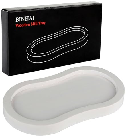 BINHAI Salt- och pepparkvarn bricka, vit färg pepparkvarn stöd, arbetsyta och matbord skydd (pepparkvarn ingår inte)