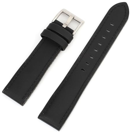 TGPGZHZFNA Bracelet de montre en toile de voile imperméable et silicone 18 mm, 20 mm, 22 mm, bracelet de montre en tissu, bracelet de sport universel bracelet de montre(Noir,22mm)
