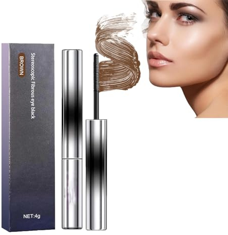 Iron Eye Mascara, 2026 Ironeye Mascara, 3D Curling Eyelash Iron with Eyelash Curler, Iron Wand Mas-Cara, Waterproof, Long-Lasting and Smudge-Free (Braun)