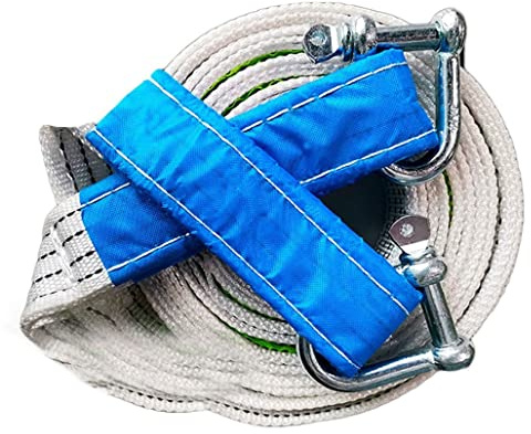 Corde De Remorquage Auto Câble Sangle De Remorquage De Voiture 3m, 4m, 5m, 6m, 7m, 8m, 9m, 10m, 15m,Heavy Duty,15Tonnes avec 2 Crochet en Acier Et Sac(3m)