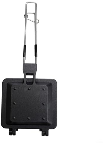 SiSinkal Portable Folding Sandwich Grill Pan, Non- for Camping Cooking Tool for Breakfast Sandwiches, Pancakes, Eggs, and Outdoor Picnics, Black