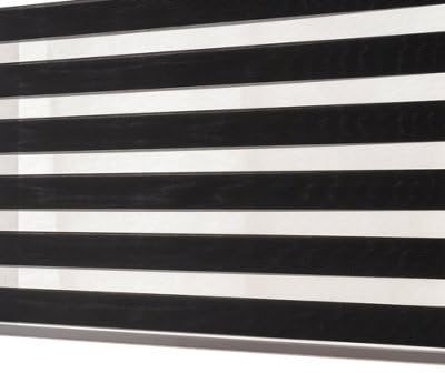 GoodHome Store Enrouleur Jour/Nuit sans perçage Keston Noir 80 x 180 cm