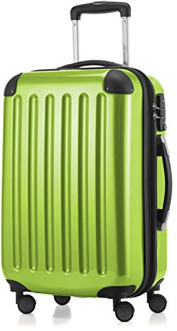 HAUPTSTADTKOFFER Alex - Handgepäck, 55 x 38 x 23 cm, TSA, 4 Rollen, 42 Liter, Reisekoffer, Hartschalenkoffer, Rollkoffer, Bordgepäck Koffer, erweiterbar, Apfelgrün