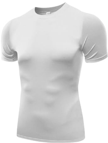 Short-Sleeved Compression Tops for Men - Tight Fit Body Shaper T-Shirt and Base Layer. Moisture-Wicking Gym Clothes. Anti-Odour Fabric for Ultimate Performance and Comfort. 6 Colours. 6 Sizes.