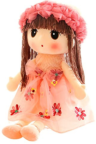 LICHENGTAI Muñecas de Peluche Muñecas Trapo Bebe de Encantador Dulce Niña, 45cm Historieta de La Muñeca de Peluche de Juguete de Felpa Boda Muñeca de Trapo, Juguete de Peluche para Niña, Rosa