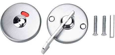 Cerradura Giratoria de Puerta, Indicador de cerradura de puerta Inoxidable, 1 Set Privacidad Cerradura de cerrojo con cerradura de puerta indicadora para baño WC Aseo público