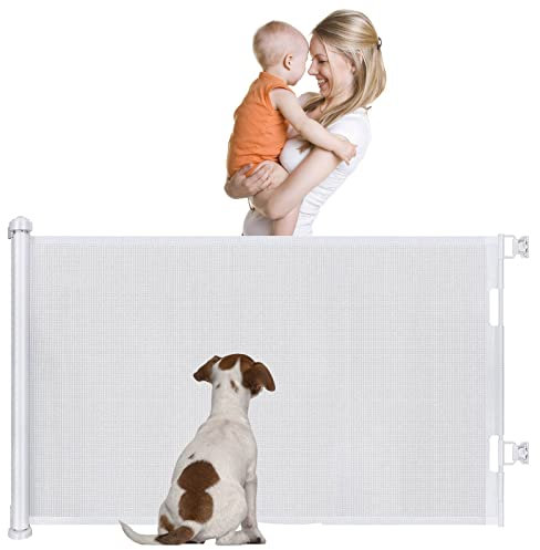 Einziehbares Babygitter – 150x86 cm extra breites Sicherheitsgitter für Baby und Haustier, Treppenschutzgitter für Babyschutzgitter für Kinder, Treppengitter für Baby/Haustiere, drinnen und draußen