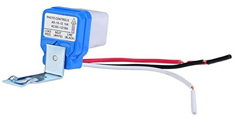 URPIZY Mini interrupteur crépusculaire - Capteur de lumière - Twilight Switch - Capteur de contrôle automatique de la lumière pour l'extérieur avec interrupteur DC/AC 12 V/24 V/110 V/220 V 10 A