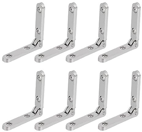 SQXBK 8PCS Sieben Zeichen 90 Grad Scharnier 30x30x6 für Schmuck Kleine Box Zink-Legierung Schiene Chrom Kleiderschrank mit Schrauben