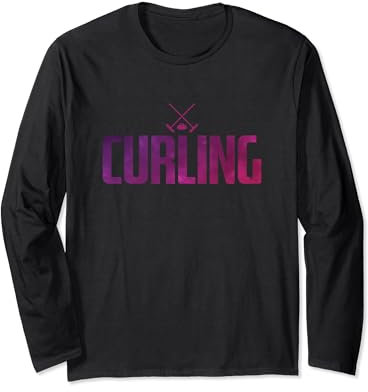 Curling Eisstein Curling Besen Wintersport Langarmshirt