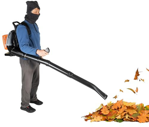 vinnyooc 63CC 2 Temps Souffleurs de Feuilles Moteur Essence Souffleur à Feuilles Broyeur de Feuilles à Dos Souffleur de Feuilles de Jardin pour Balayage des Feuilles Nettoyage des Pelouses