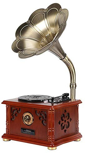 Giradischi in vinile vintage, giradischi in legno nostalgico Supporto giradischi in vinile wireless 3 tipi Giradischi in vinile wireless con grammofono Bluetooth