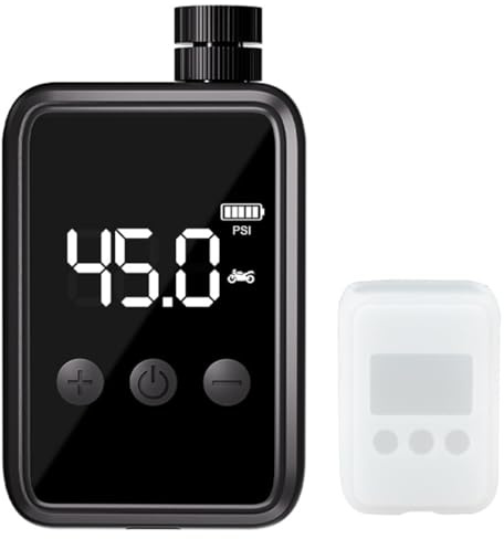 ANCLLO Mini Bomba eléctrica para Bicicleta, Bomba de Aire portátil para Bicicleta, 150 PSI con manómetro Digital, Mini Bomba para Bicicletas, Motocicletas, Pelotas, Recargable Mediante USB-C