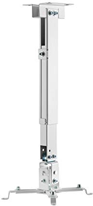 VoltShine Soporte proyector de Techo y Pared, Capacidad de 20 kg, Color Blanco, Incluye extensión; Ideal para presentaciones y Cine en casa.