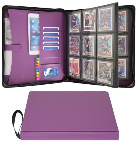 Wonderpool Carpeta de Tarjetas Toploader 9 Bolsillos - Contiene 360 con Bolsillos Interiores Extra Grandes | Piel PU Impermeable Álbum Carga Lateral para MTG TCG Yugioh Cartas Deportivas, Verde