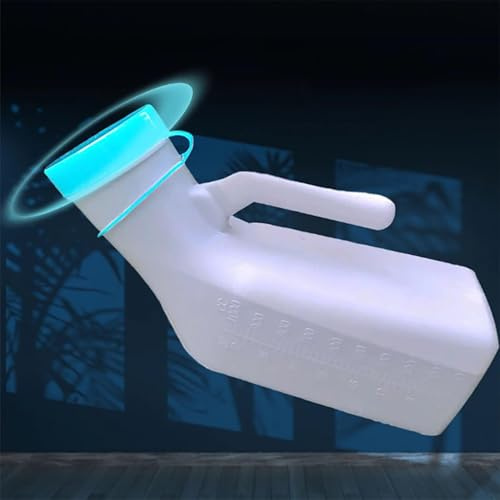 Urinario portátil for hombres, botella de orina luminosa antidesbordamiento con tapa, 1000 ml, adecuada for recolectar en automóviles, campamentos, exteriores y viajes